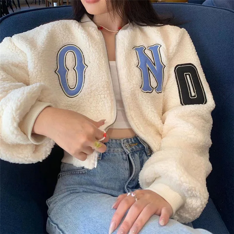 2022 Women's Clothing Autumn/winter New Women's Fashion Letter Embroidered Slim Body Warm Jacket Coat Women