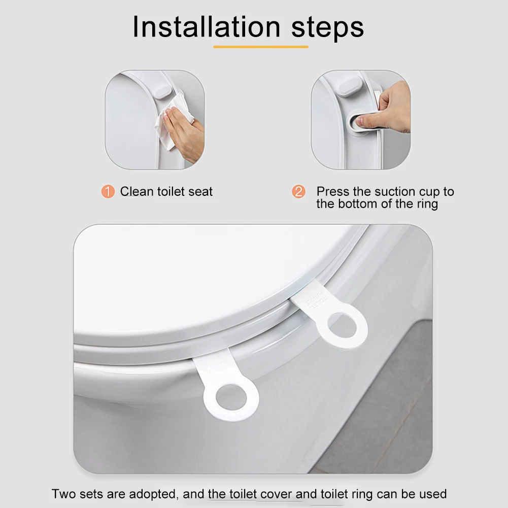 

4pcs Travel Toilet Lid Lifter Reusable Seat Handle Avoid Touching Wear Resistant