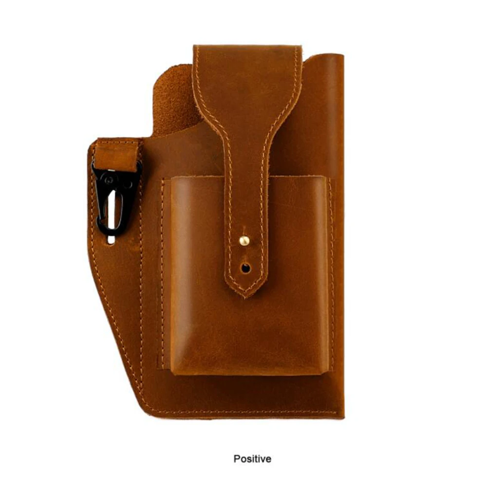 6102 Outdoor Men's vintage   Wear belt mobile phone Fanny pack  PU  leather  sports tactical  Mobile phone waist bag