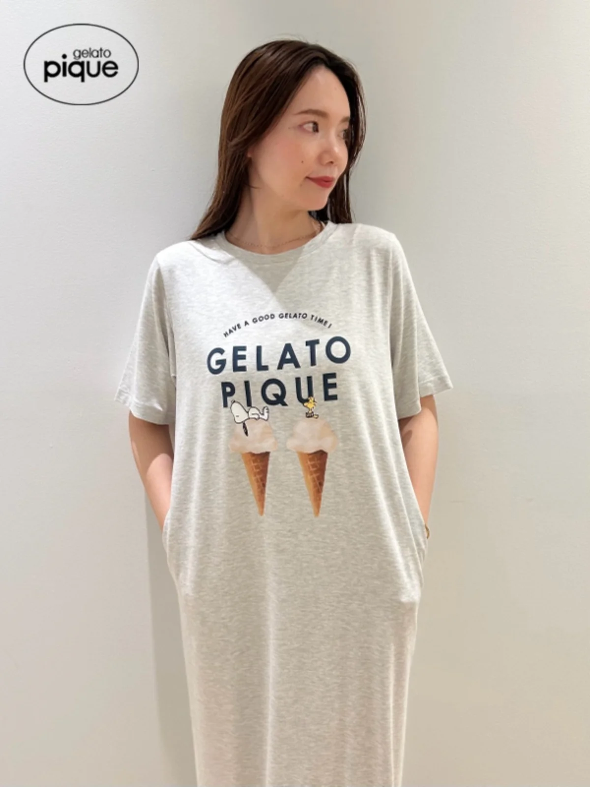 Summer One Piece Pajamas  Room Wear Gelato Pique T-shirt Maxi Dress Cute Kawaii Night Dress Women