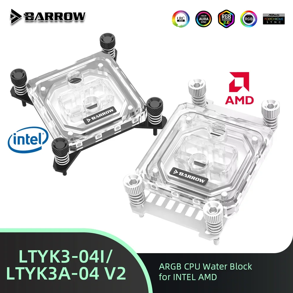 Barrow CPU водяной охладитель LTYK3-04I/LTYK3A-04 V2 блок жидкого охлаждения для LGA115X 1200 1700 AM5 PC
