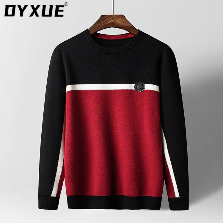 

Luxury Brand Autumn Pullover Round Neck Men's Sweater Classic Korean Version Handsome 2022 Versatile Business Knitwear Men Wear