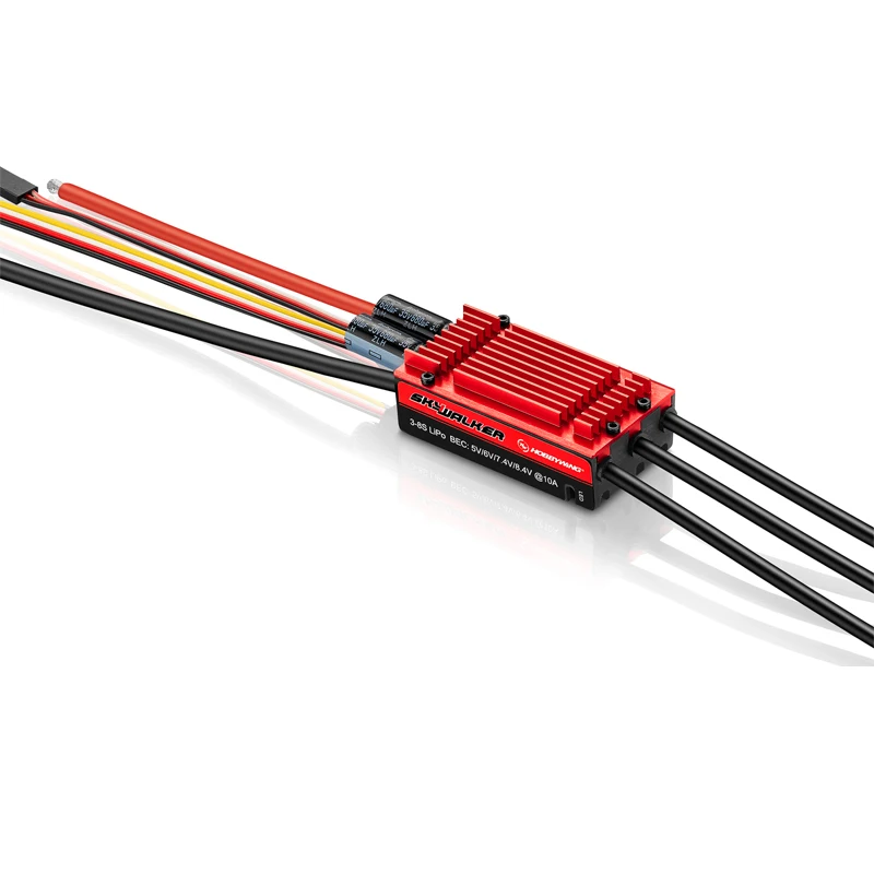 Фото Контроллер скорости Hobbywing Skywalker 120A V2 ESC HV 3-8S LiPo с режимом поиска UBEC/режимным тормозом заднего хода для радиоуправляемого самолета №3