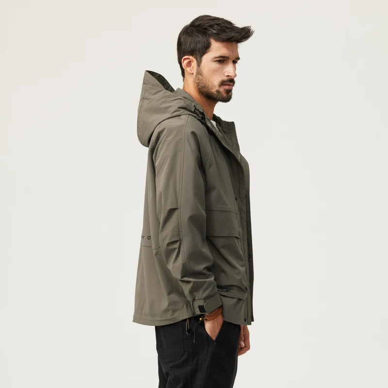 Осенне-зимняя высококлассная дырочная куртка Мужская свободная легкая с