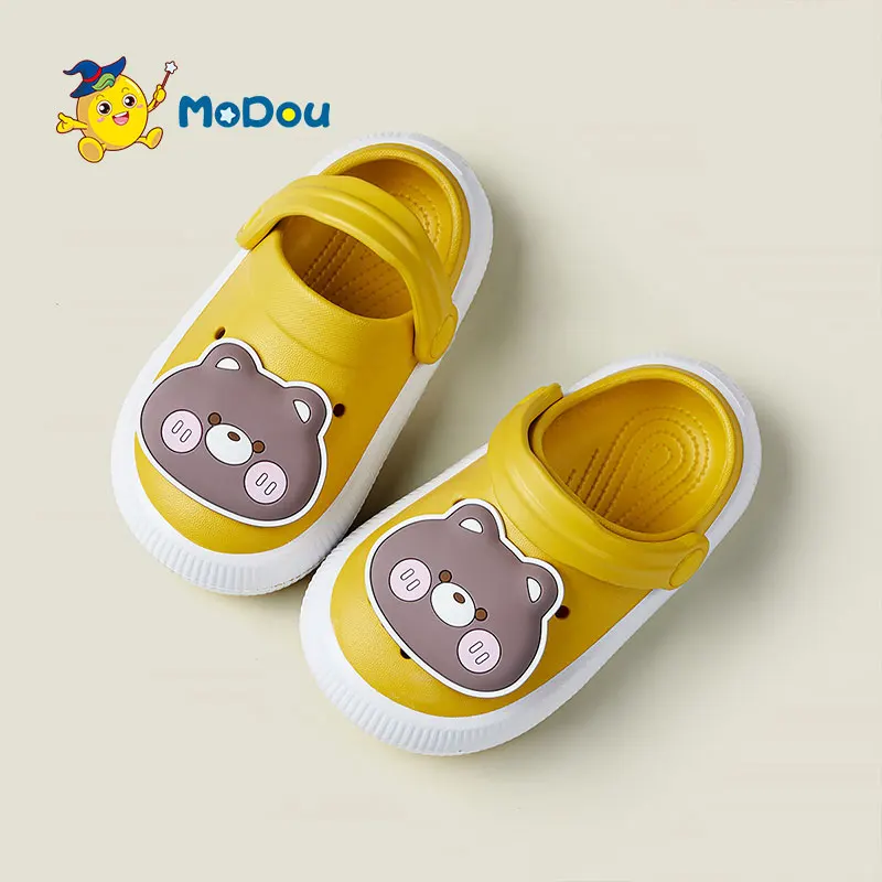 

Mo Dou Kids' Home Slippers Soft Baby Toe-wrapped Beach Sandals Lovely Cartoon Rabbit EVA Non-slip Cut-outs Cozy Breathable