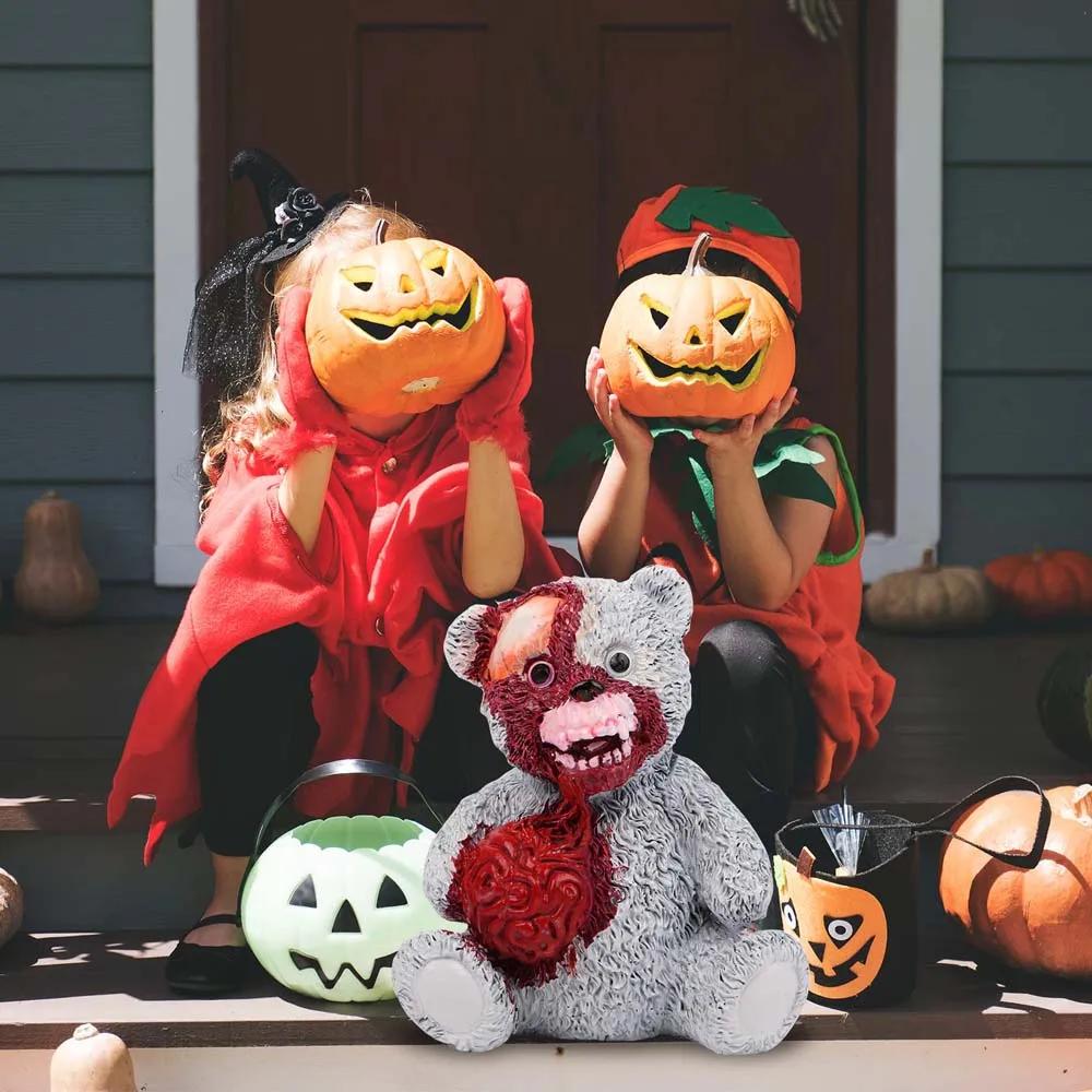 

Halloween Bloody Teddy Bear Bloody Atmosphere Terrifying Living Room Horror Festival Yard Party Resin Props Home Decor