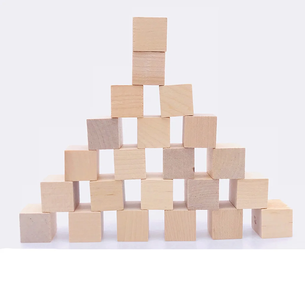 50 шт. маленькие квадратные блоки для рисования кубиков деревянные ремесла пустые
