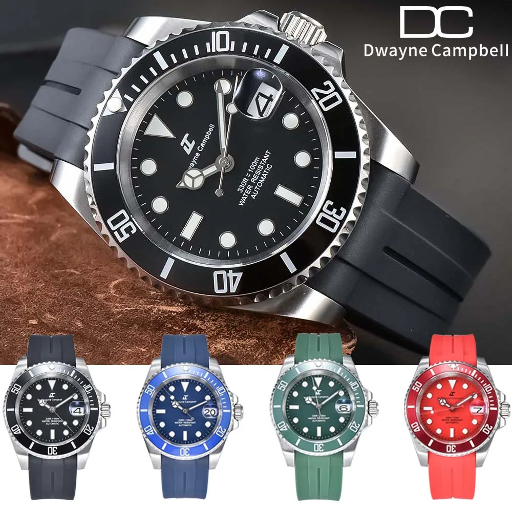 

40.5mm Diving Automatic Men's Watch NH35 Movement Ceramic Ring Waterproof Watch Sapphire Mirror 20mm Pin Buckle Watch Band