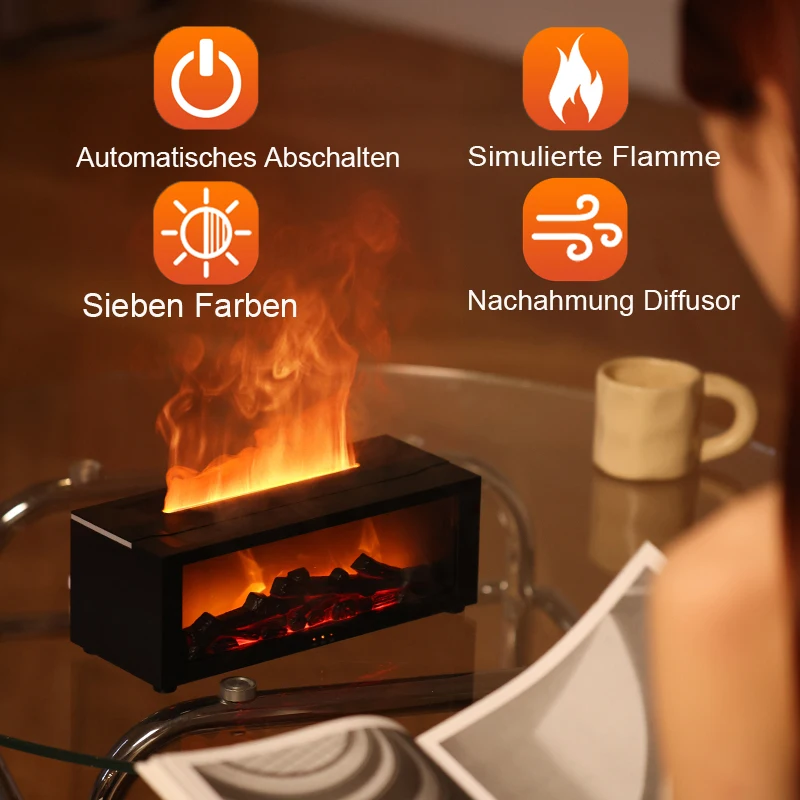 7 красочных пламенных камина аромадиффузор 150 мл безводный увлажнитель воздуха с