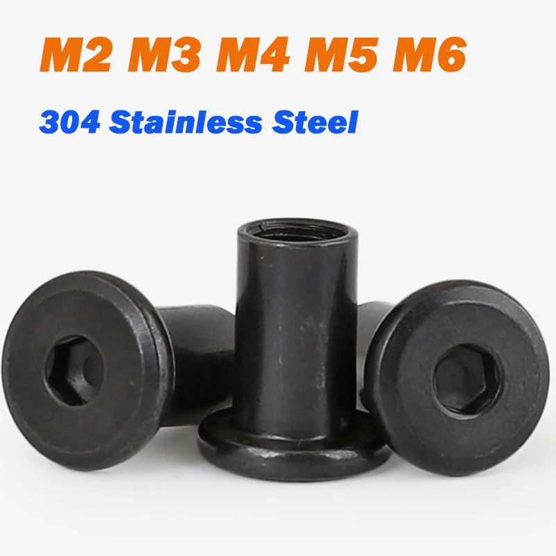 

Зажимные гайки M2 M3 M4 M5 M6 черные из нержавеющей стали 304