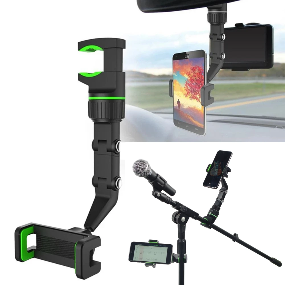 

Universal Mic Stand Car Phone Holder Telephone Car Holder Live Broadcast Bracket Clip Cell Phone Stand Clips For 50-100mm Phones