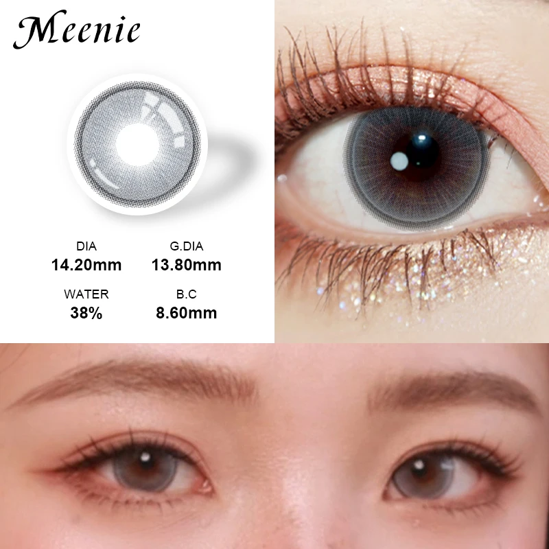 Фото Meenie Blade Snow 0,00 ~-6,00 Новые 2 шт. 6 ежемесячных линз, косметические мягкие контактные линзы, lentes de contacto с рецептом №2