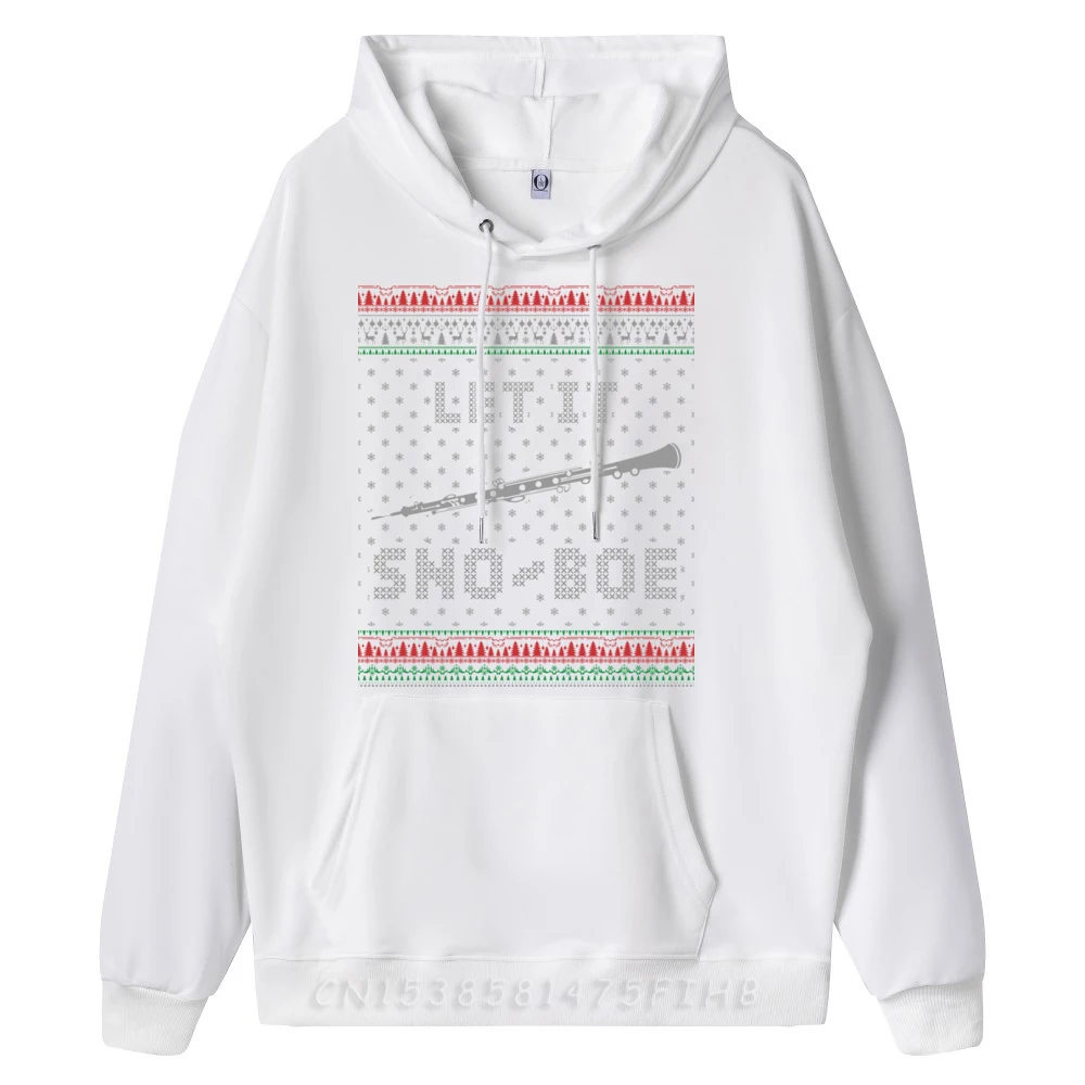 Let It Sno-Bo Oboe Рождественский уродливый свитер Oboist Рождественская белая футболка с