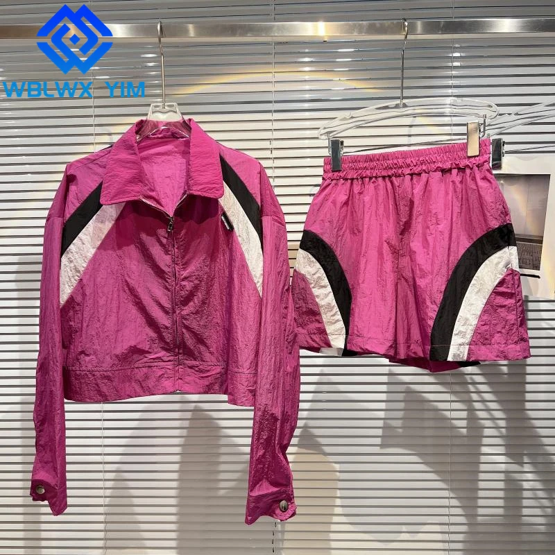 

Spring Autumn Two Piece Set Women Long Sleeve Folds Short Jacket And High Waist Skirt High Quality Fashion 2 Piece Sets Womens