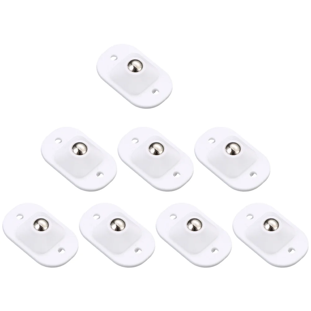 

8 Pcs Adhesive Wheels Self Casters Garbage Can Shelf Storage Bin Plastic Sticky Castor