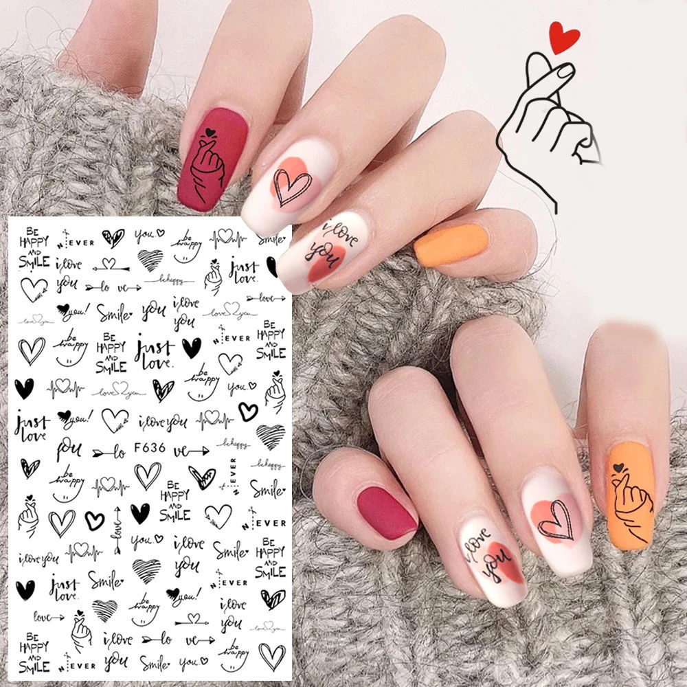 

Simple Personality Love Lines Nail Art Decoration Sticker Nail Slider Sexy Girl Nail Stickers Nail Decals Nails Art Accessories