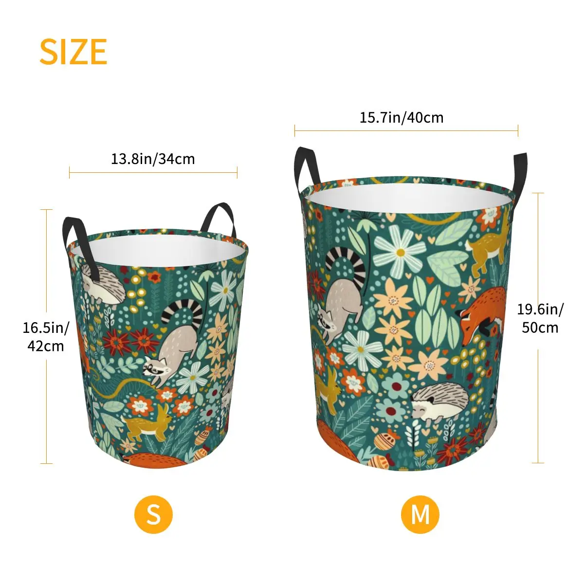 Складная корзина для белья с текстурой лисы