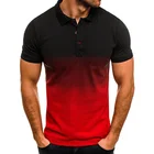 Мужская повседневная спортивная футболка, рубашки-поло с коротким рукавом и 3d-градиентом, лето 2022