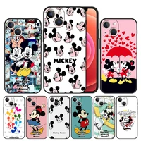 phone case cover for iphone 11 12 13 pro max xs 7 8 plus 6 5 se xr mini tpu back full casing original coque disney mickey mouse