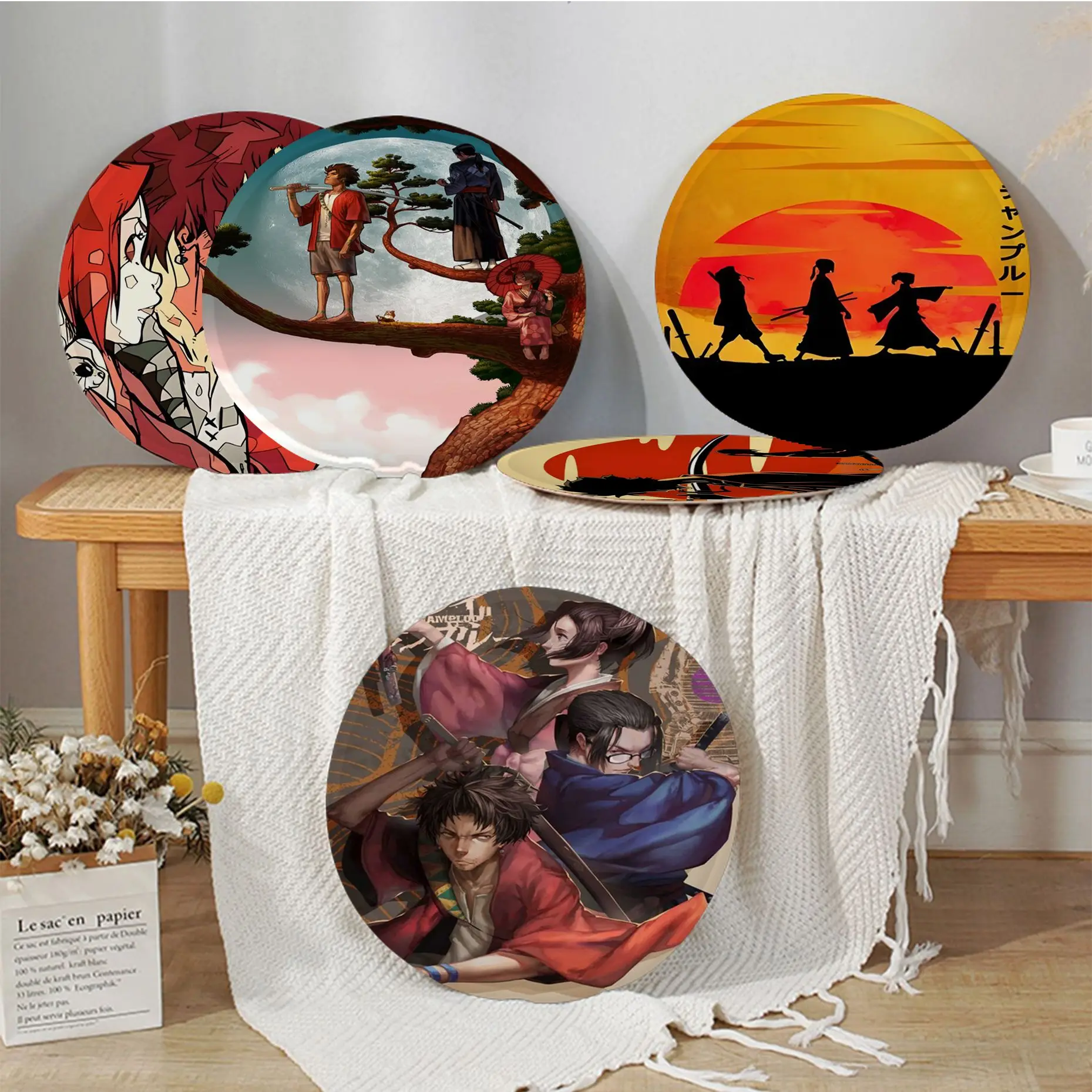 

Samurai Champloo Modern Style Fabric Cushion Non-slip Living Room Sofa Decor Students Stool Tatami Office Chair Cushions