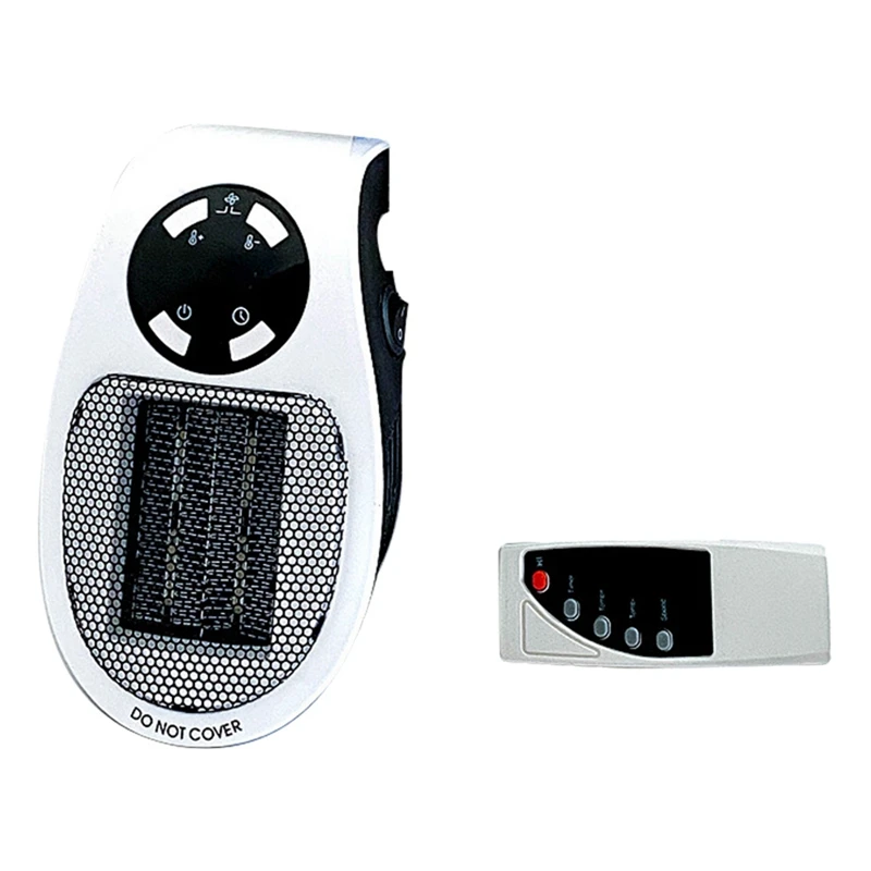 

500W Space Heater, Wall Outlet Electric Space Heater with Adjustable Thermostat & Timer Compact for Office Home US Plug