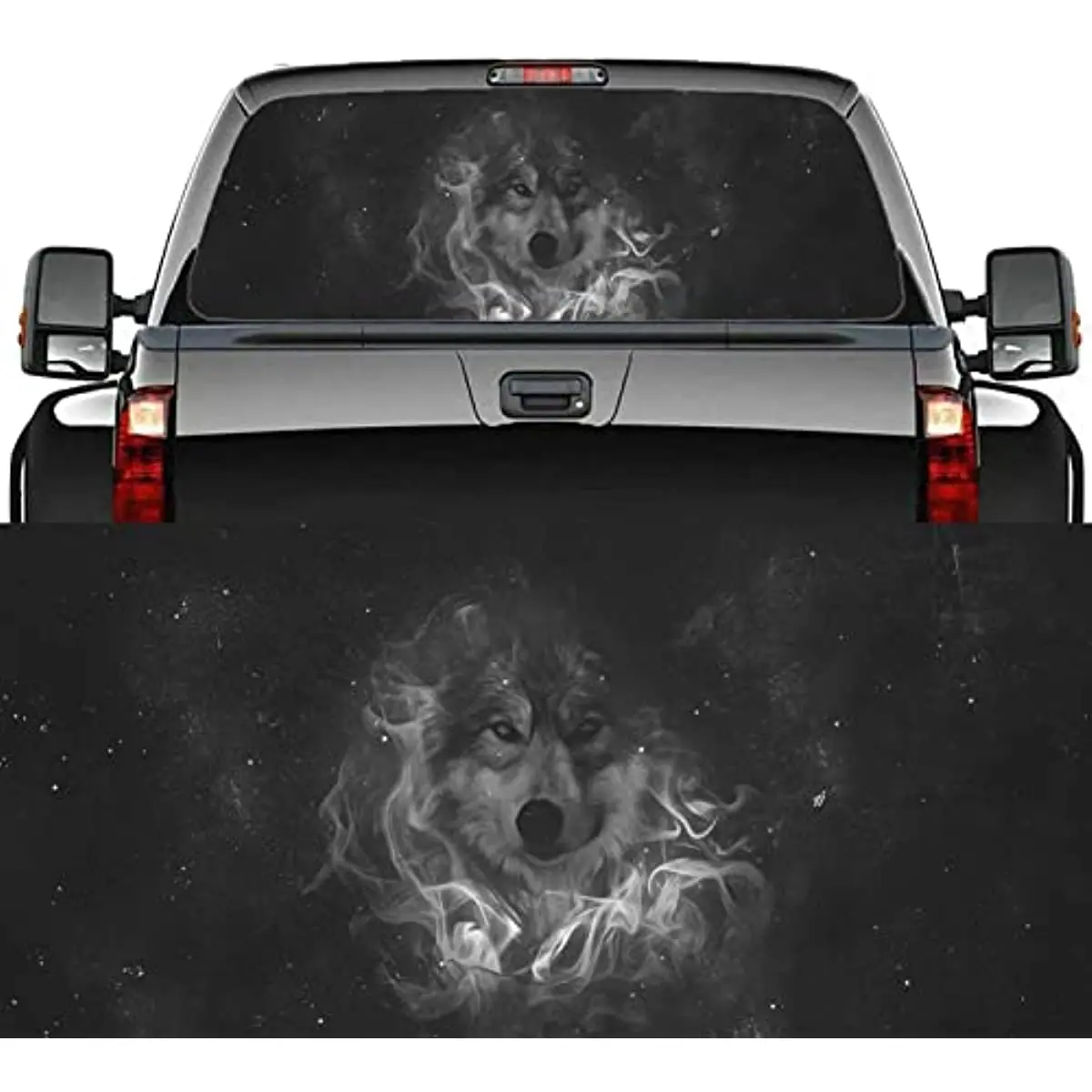 

Wolf Rear Window Decal Sticker Automobile Truck Window Graphic Decal Perforated Vinyl Window Back Decal for Car SUV Van Pickup,6