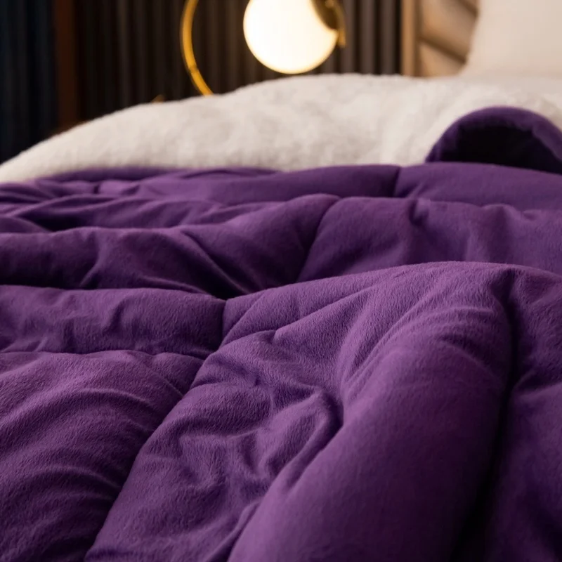 Зимнее толстое двухстороннее одеяло из искусственной овечьей шерсти мягкое