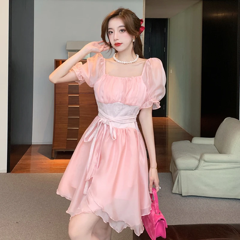 

COIGARSAM Women's Dress Belt Backless High Waist Cherry Blossom Dresses Dropshipping