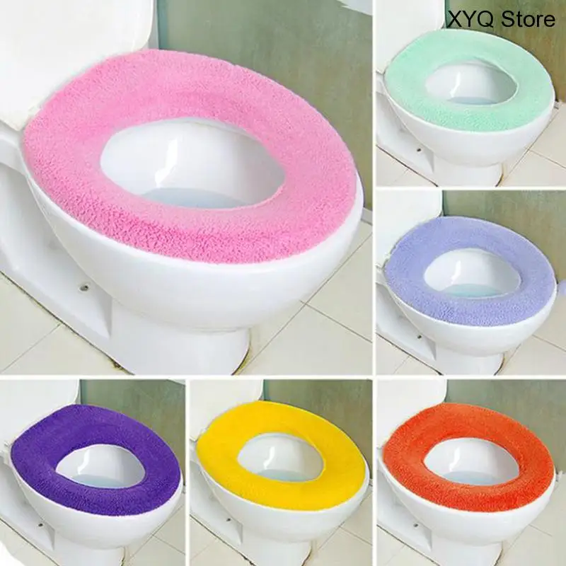 

High Quality Warmer Toilet Washable Cloth Seat Cover Pads Lycra Use In O-shaped Flush Toilet