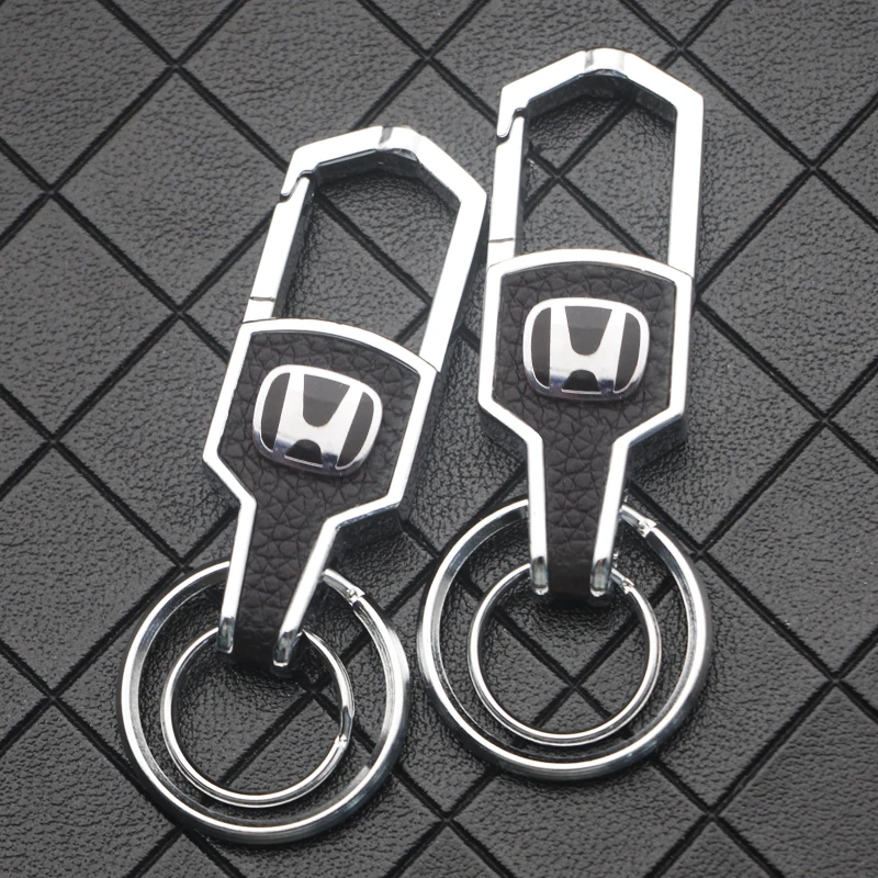 

2pcs High Quality Metal Logo Car Styling Emblem Keychain Chain Ring Vehicle Accessories For Honda Mugen Power Civic Accords CRV