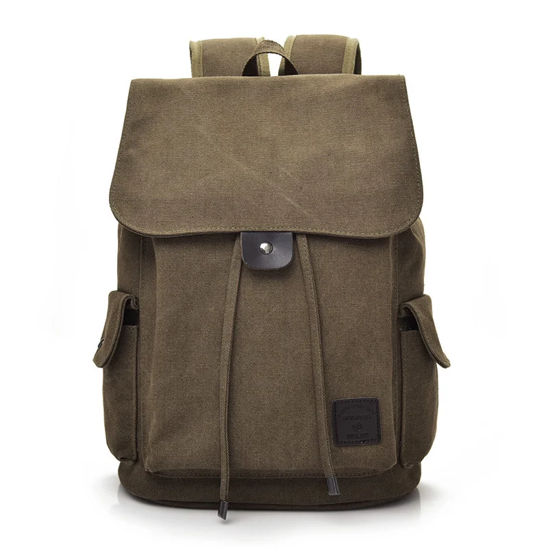 

New High Quality Canvas Men Backpack Large Shoulder School Bag Rucksack For Boys Travel Camping Bags Simple Bags