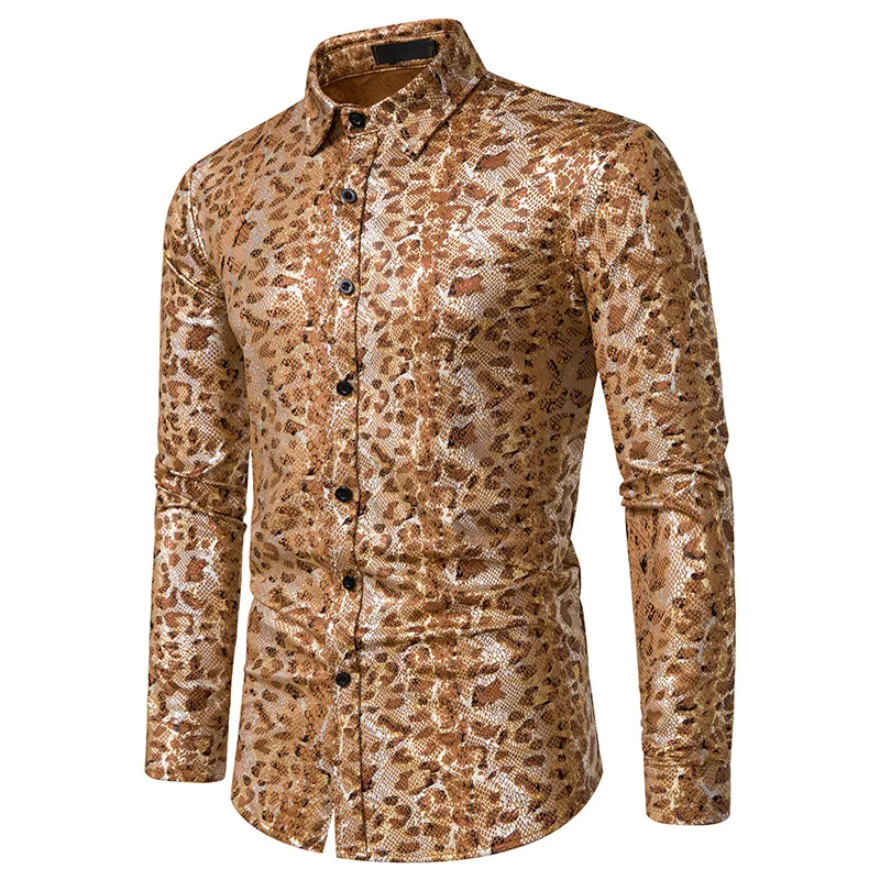 Mattswag Brand New Men Stylish Snake Skin Shirts 2022 Spring Autumn Long Sleeve Shirts Casual Fashion Slim Fit Camisa Hombre 2XL