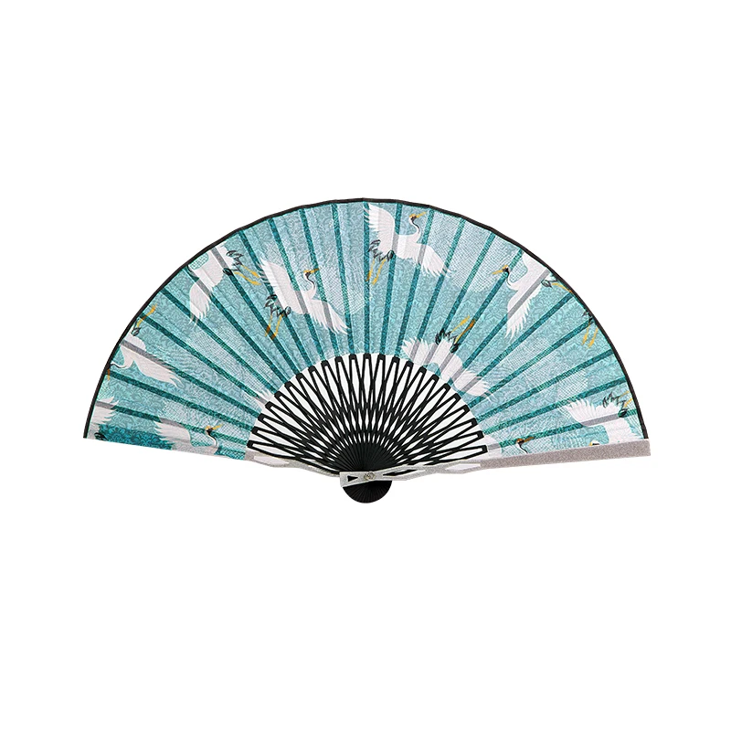 

Summer Style Autumn Art Chinese Style Retro Style Crane Aluminum Alloy Fan Frame Fan Daily Dancing Hanfu Portable Folding Fan