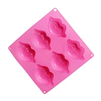 chocolate silicone molds 1pcs 6 cavity 3d lip shape mould non stick handmade baking tools perfect for soap pudding cake jelly