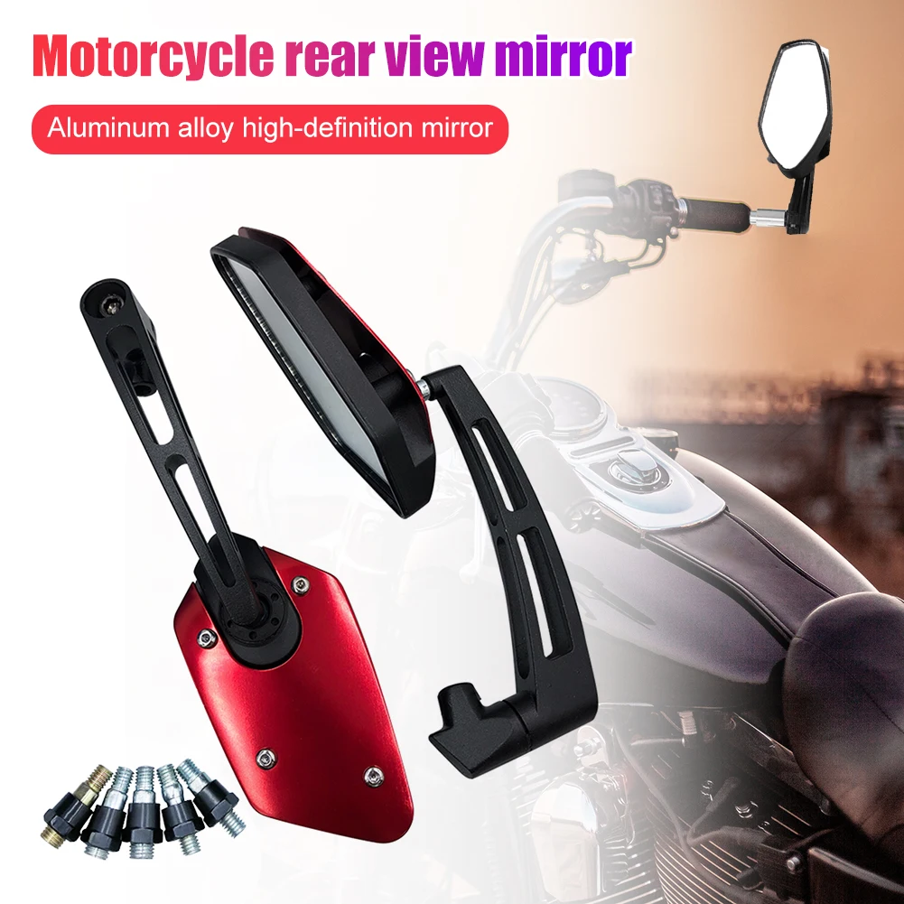 

Universal Motorcycle Mirror Rearview Mirror 8MM Side View Mirror 360 Degree Adjustable Aluminum Alloy Bracket for Scooter E-bike