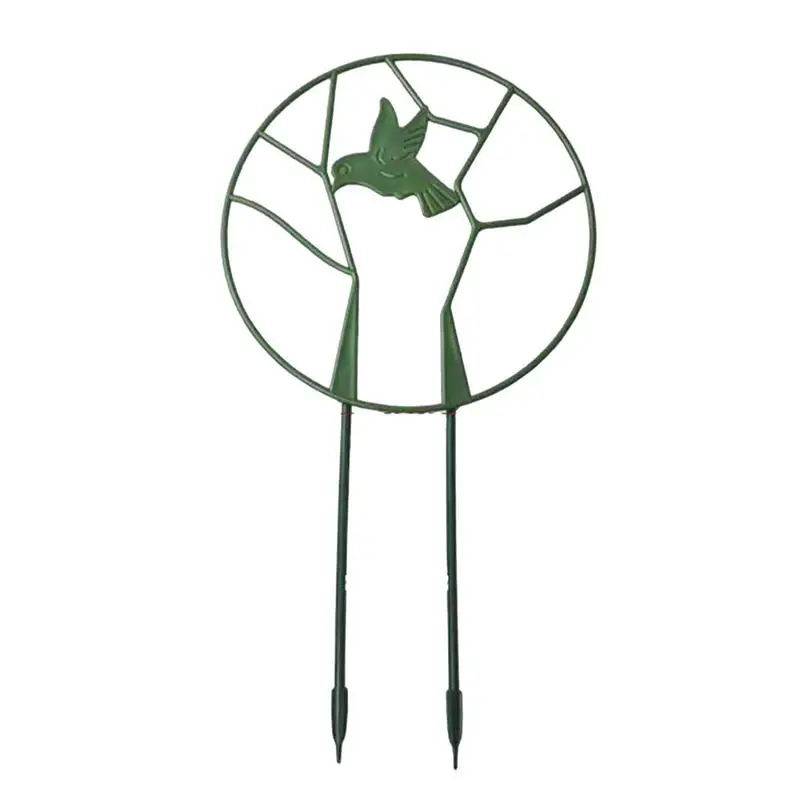 

2 Pack Small Garden Trellis With Bird Green Climbing Plants Wire Cages For Potted Plants Round Shaped Plant Flower Vine Stem