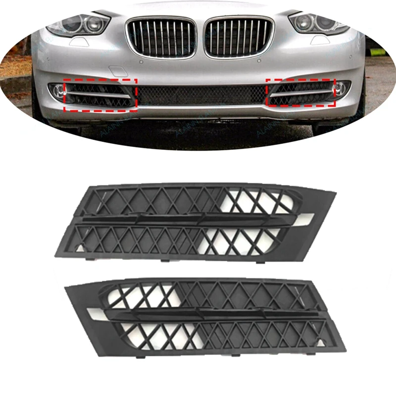 

Car Front Left Right Lower Open Grille Front Bumper Grille Pair For BMW 5' F07 GT 2008-2013 51117200735 51117200736