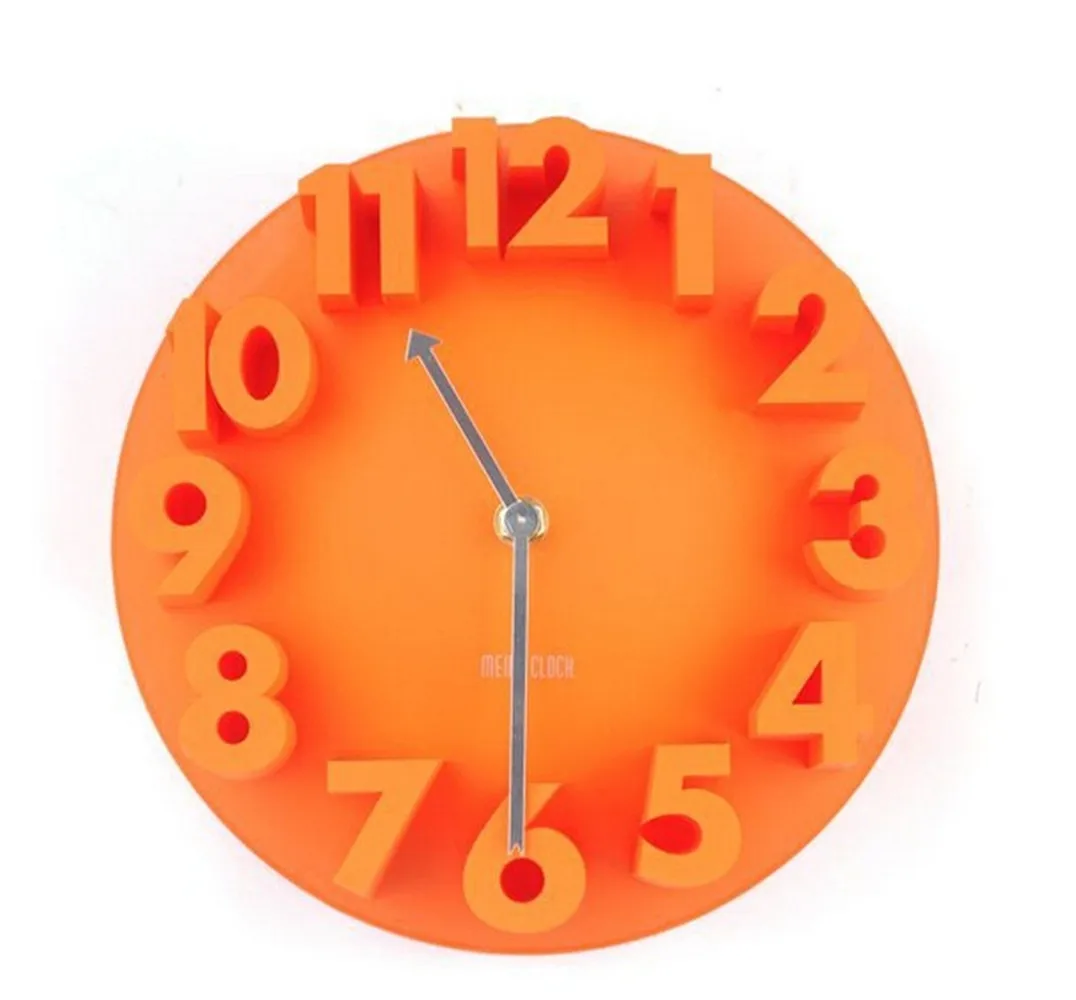 4 Colors Round Wall Clock Fashion Modern Art Decorative Home Watch Bell Excellent 3D Decor Best Price Free Shipping |