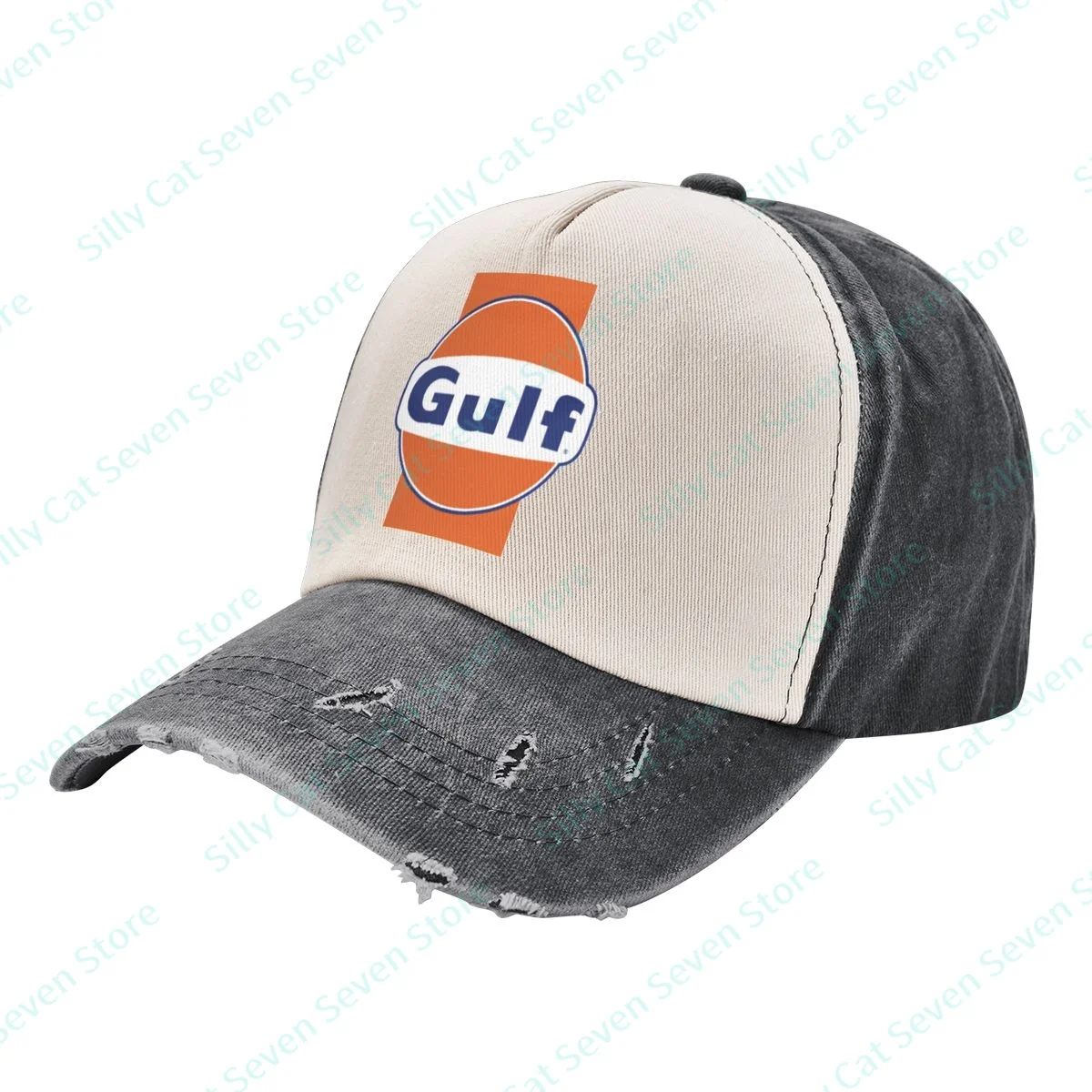 

Fashion Gulfs cowboy Baseball Cap Men Women Vintage adjustable Mixed color stitching Baseball Cap Washed Dad Hat