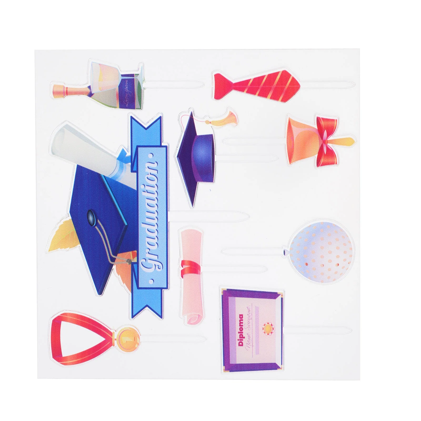 

9pcs Creative Graduation Cake Decors Party Cake Picks Cupcake Dessert Toppers