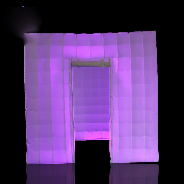 2 двери светодиодное освещение Свадебный куб надувная фотобудка корпус палатка