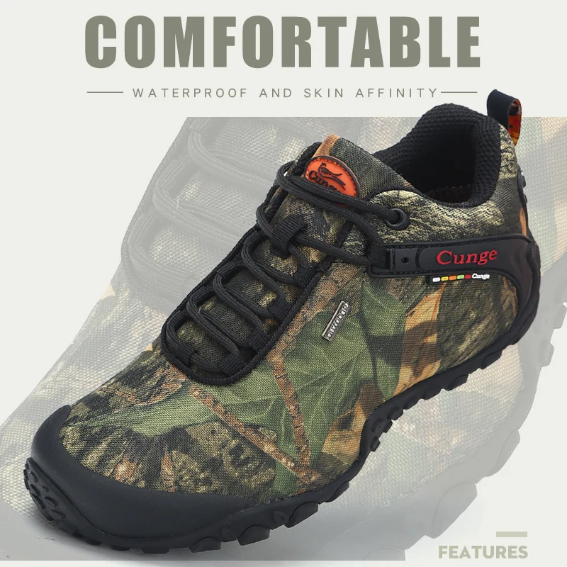 New Outdoor Men's Trekking Shoes Sneakers Waterproof Anti-Slip Hiking Boot Camping Climbing Shoes Men Hunting Hiking Camo Boots