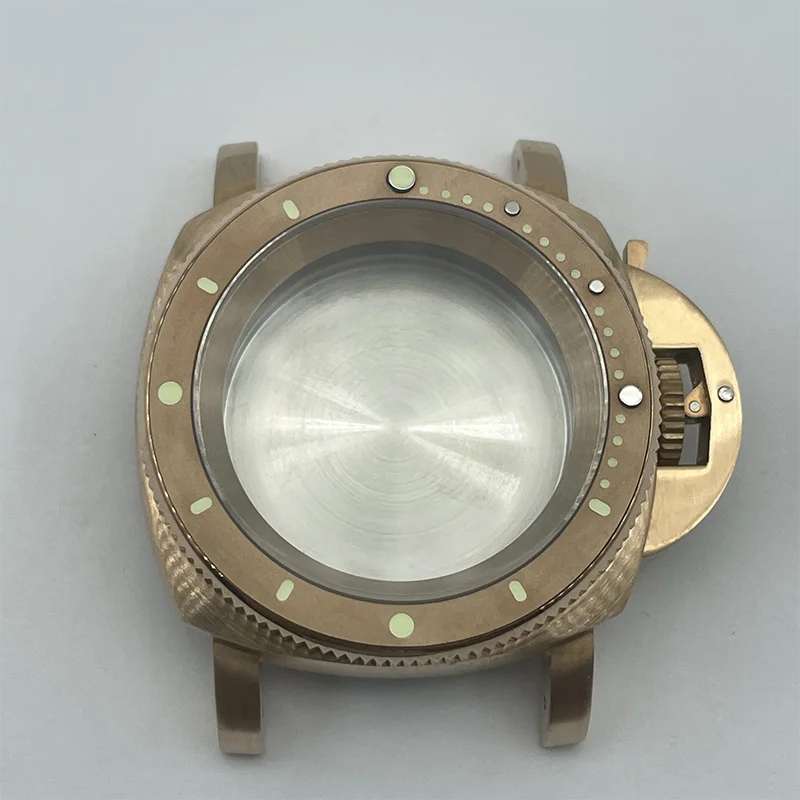 

Solid 42mm CUSN8 Bronze Material Military Style Watch Case Sapphire Glass 200m Water Resistant For NH35/36 Movement Automatic