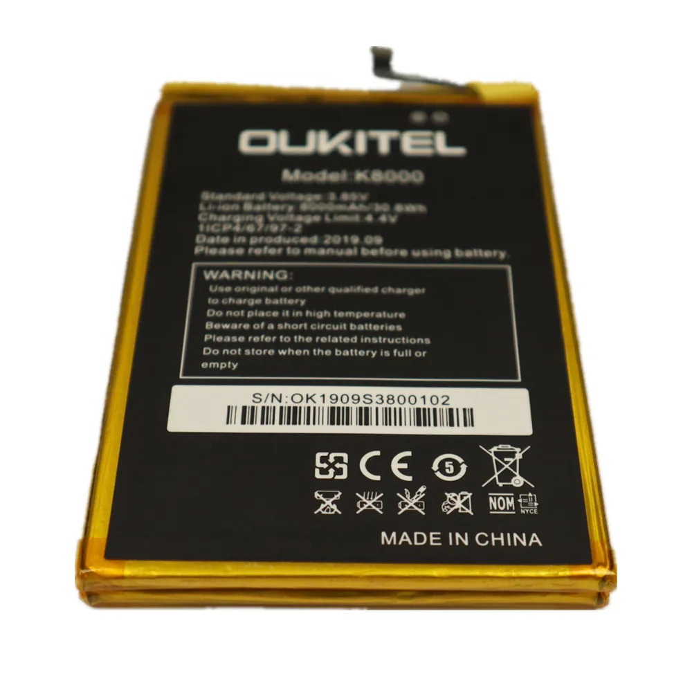 100% Оригинальная Батарея для Мобильного Телефона 8000mAh Для Oukitel K8000, Реальная Емкость Заменяемых Батарей С Инструментами.