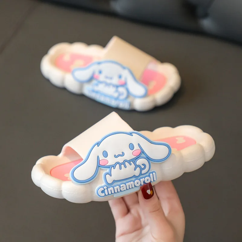 Children Flip-Flops Summer Cute Cartoon Girls HelloKitty Big Ears Dog Anti-Slip Sandals Adult Bathroom Slippers