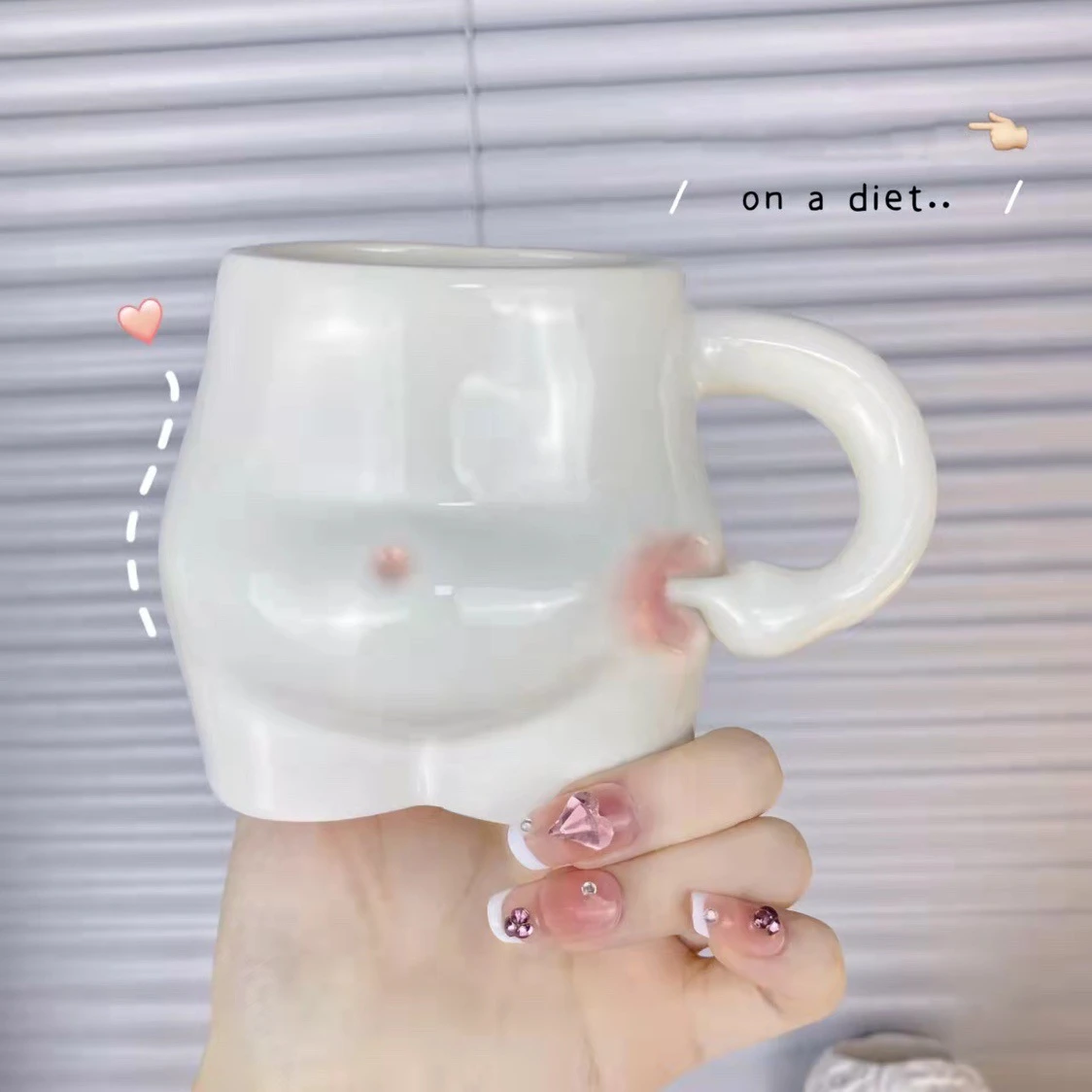 

Kawaii Ceramic Mug Cute Coffee Cup Milk Tea Water Cups Creative Pinch Belly Cup Mug Gift Porcelain Drinking Coffee Mugs