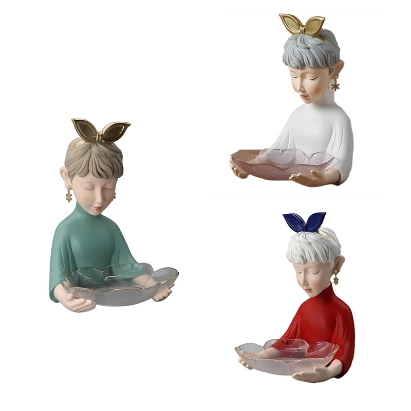 

Легкий роскошный стеклянный поднос для девочек, креативный поднос для хранения ключей в гостиной, фруктовый поднос, украшение для дома