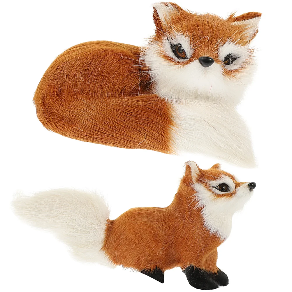 

Animal Fox Plush Foxesdoll Stuffedsimulation Decor Ornaments Sitting Bag Goodie Orange Small Christmas Fillers Model Garden