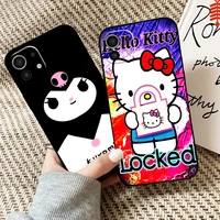 cute cartoon hello kitty phone case for xiaomi mi 11 mi 11 lite for xiaomi 11 lite 5g case tpu coque liquid silicon soft