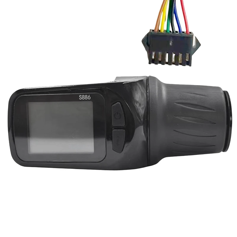 

1 Piece 24V 36V 48V 60V S886 Ebike LCD Display Panel Adjust With Twist Throttle For Electric Scooter Bicycle (SM Plug 6PIN)